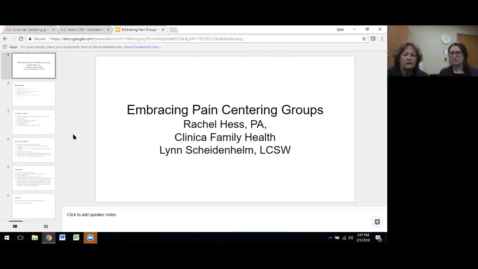 Centering for Chronic Pain Groups